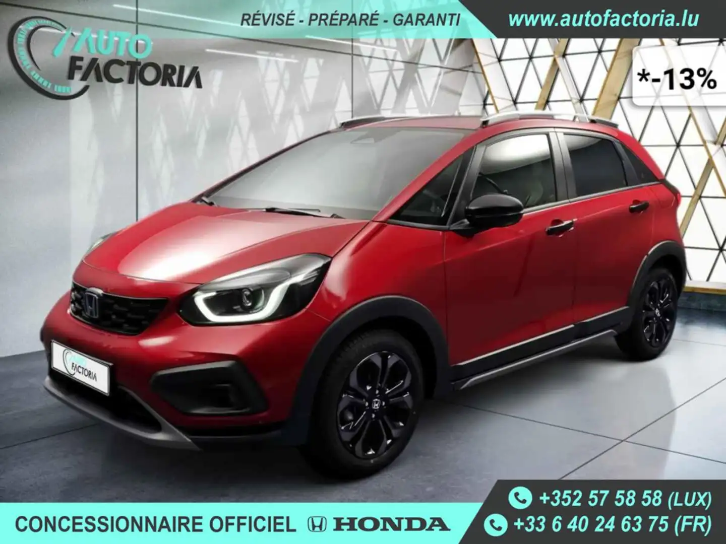 Honda Jazz -13% 1.5 HYB 122cv BVA Crosstar+GPS+CAM+Options Rouge - 1