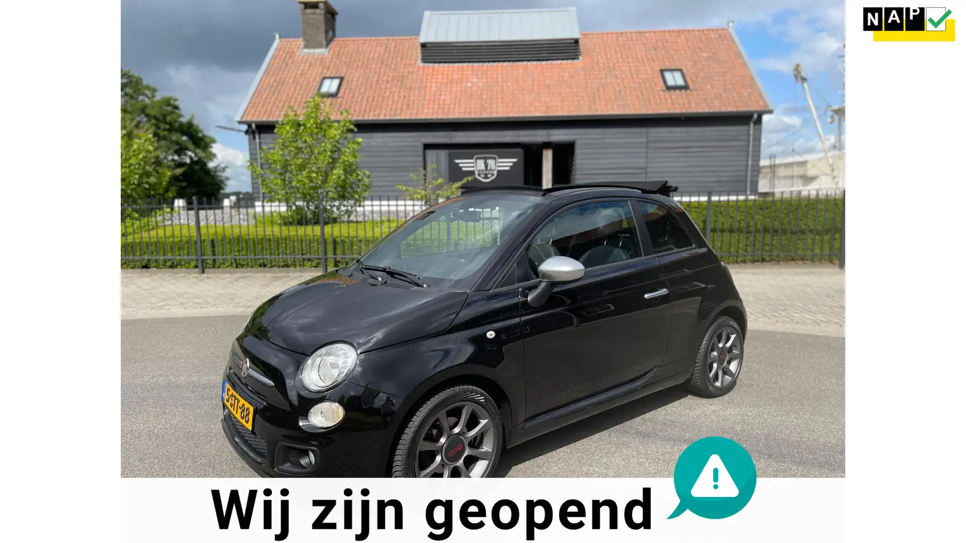 Fiat 500C 0.9 TwinAir SPORT S CARBRIO AIRCO NAVIGATIE LEER L Schwarz - 1