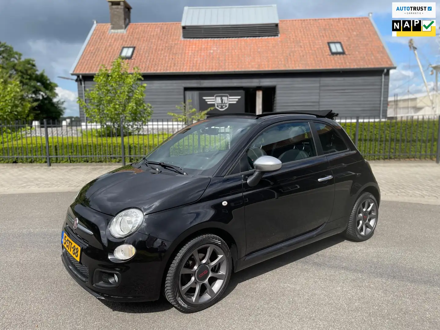 Fiat 500C 0.9 TwinAir SPORT S CABRIOLET AIRCO NAVIGATIE DEEL Zwart - 1
