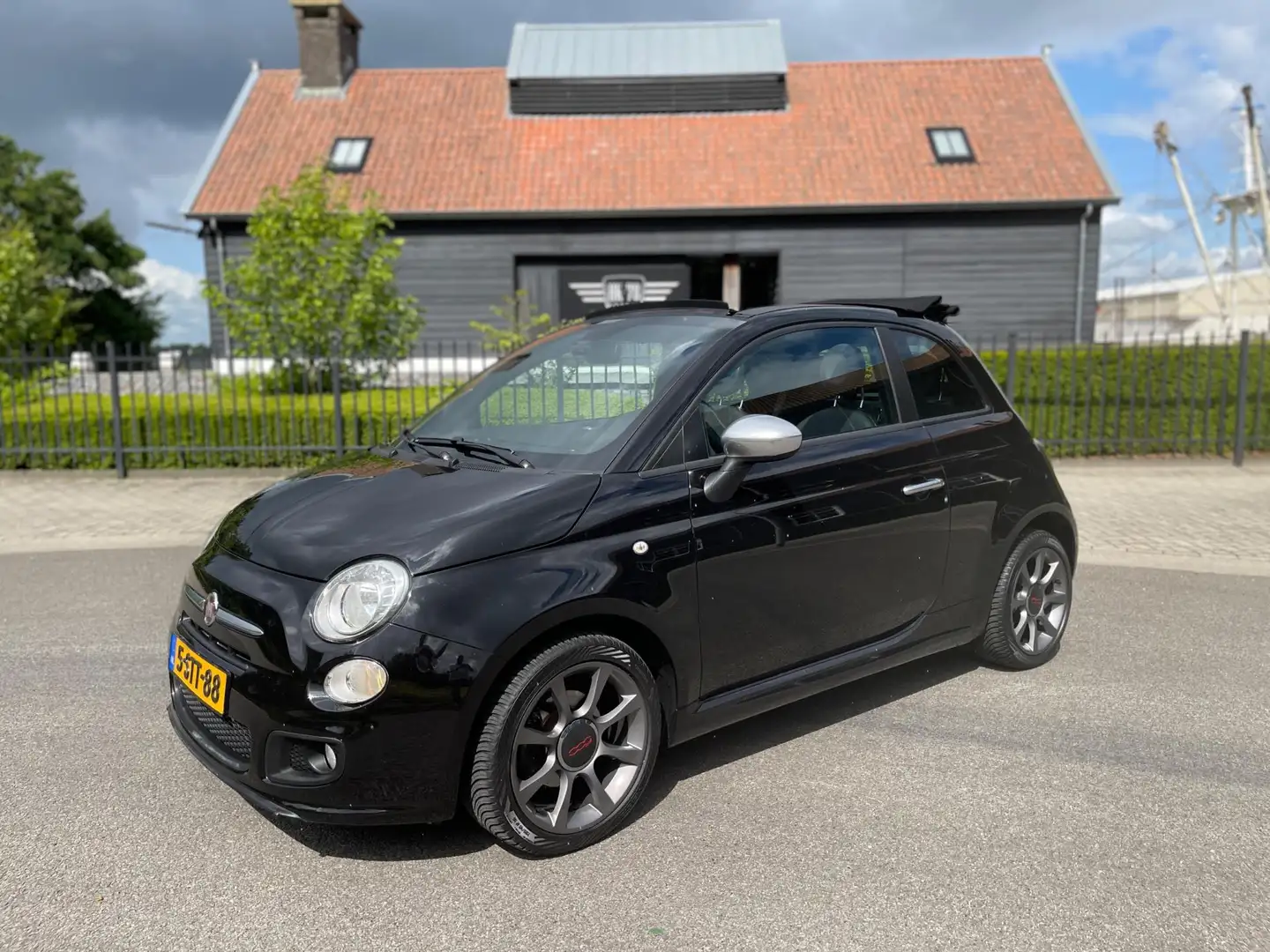 Fiat 500C 0.9 TwinAir SPORT S CABRIOLET AIRCO NAVIGATIE DEEL Zwart - 2