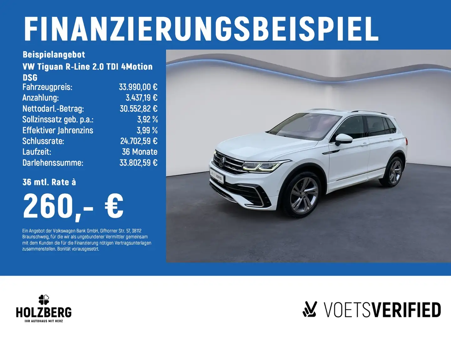 Volkswagen Tiguan R-Line 2.0 TDI 4Motion DSG MATRIX-LED+PANO+Rear... Weiß - 2