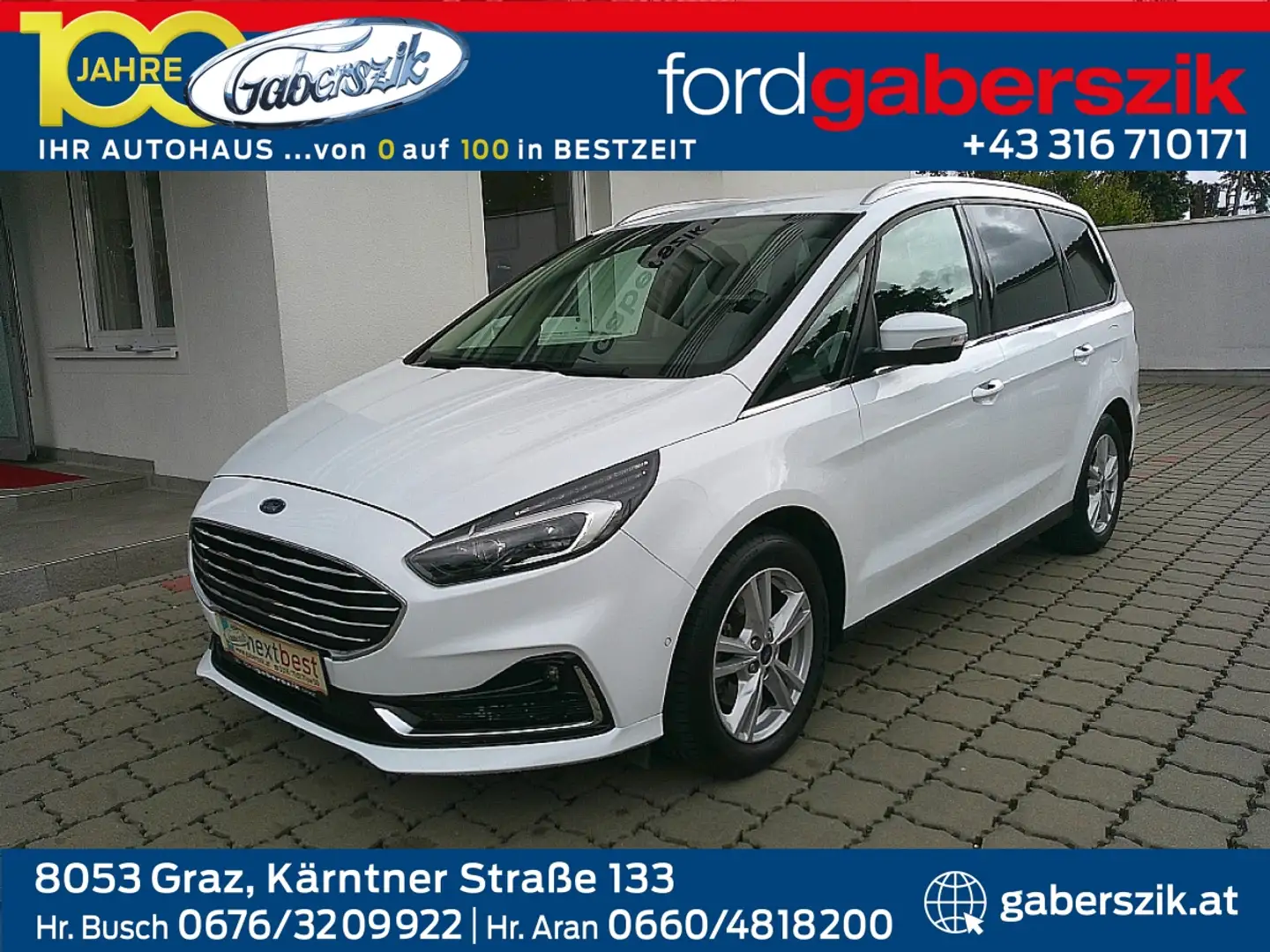 Ford Galaxy 2,5 Duratec Hybrid Titanium Aut. Blanc - 1