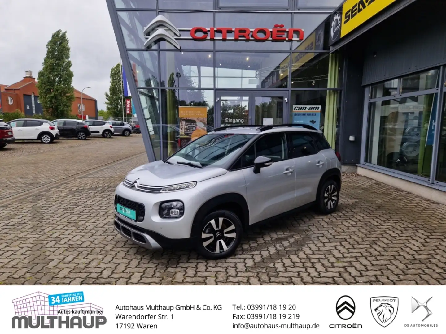 Citroen C3 Aircross Shine BlueHDi 120 EAT PDC Klimaautom Silber - 1