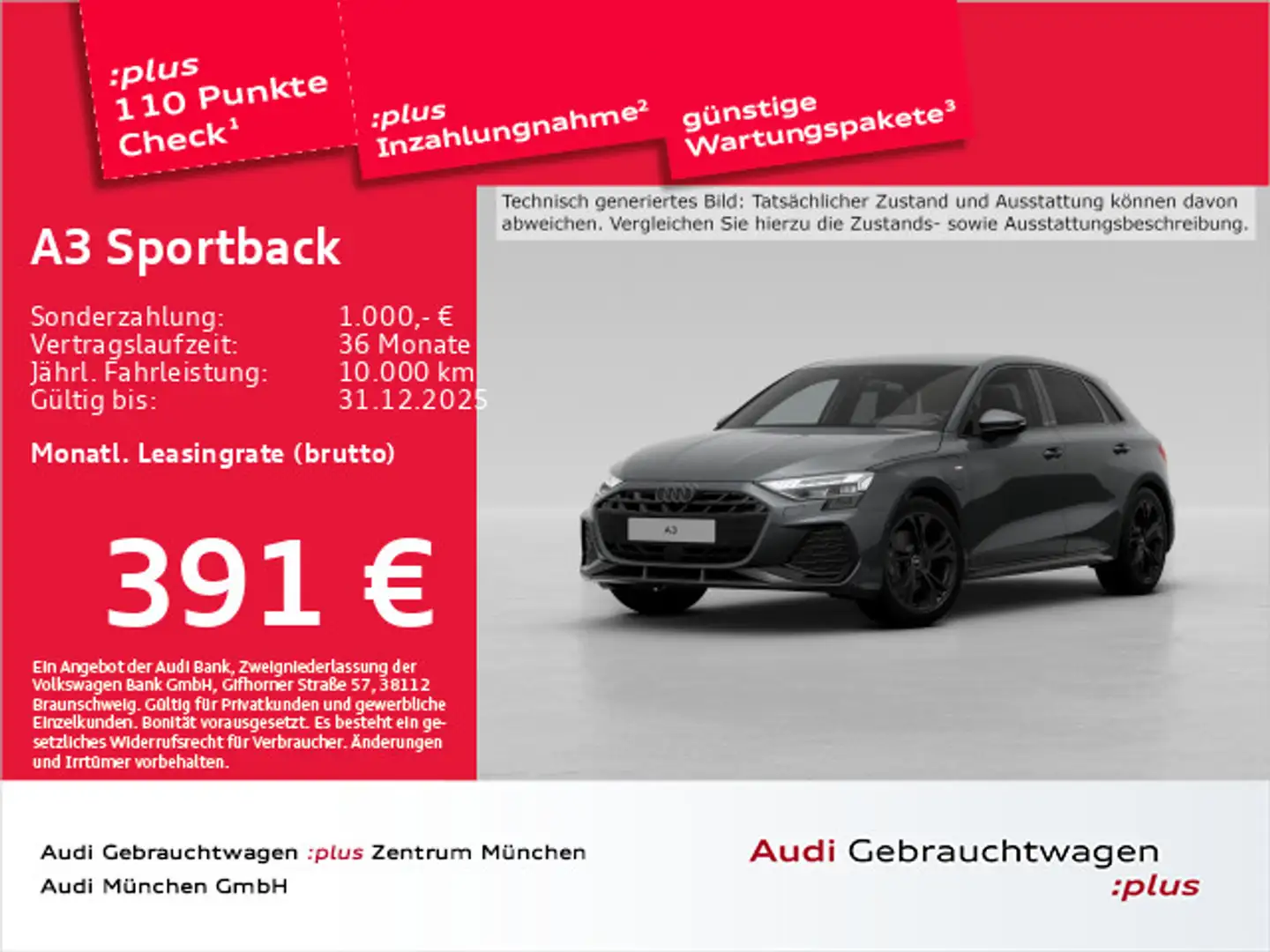 Audi A3 40 TFSI e S line S tronic Grau - 1