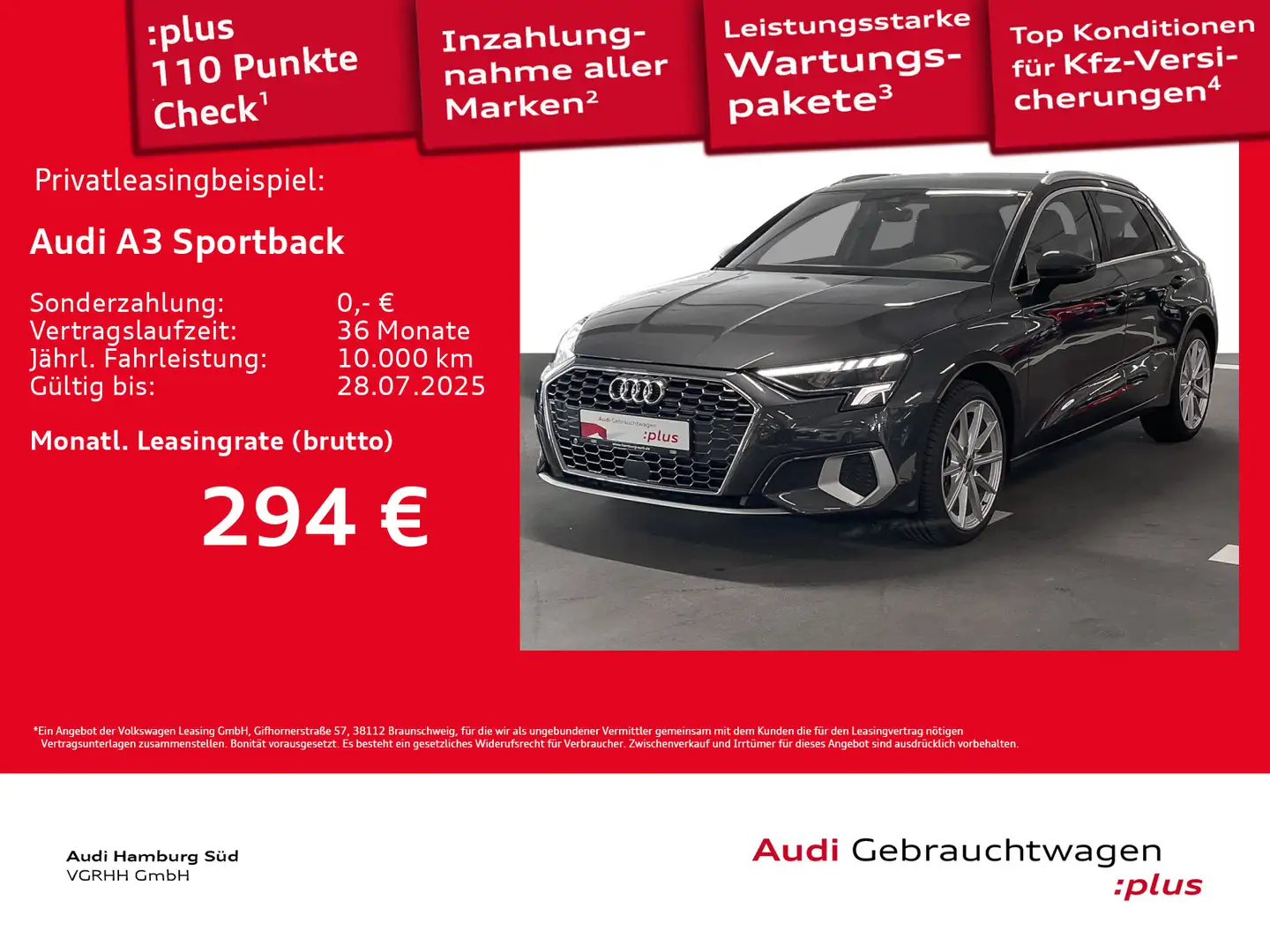 Audi A3 35 TFSI advanced S tronic S LINE Gris - 1