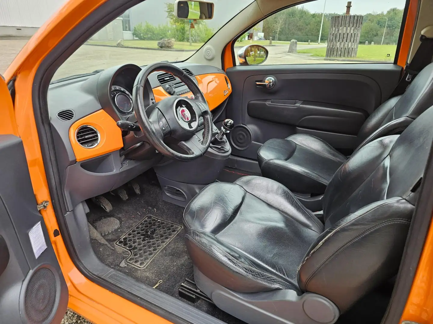 Fiat 500 0.9 TwinAir Lounge PANORAMA/leer Orange - 2