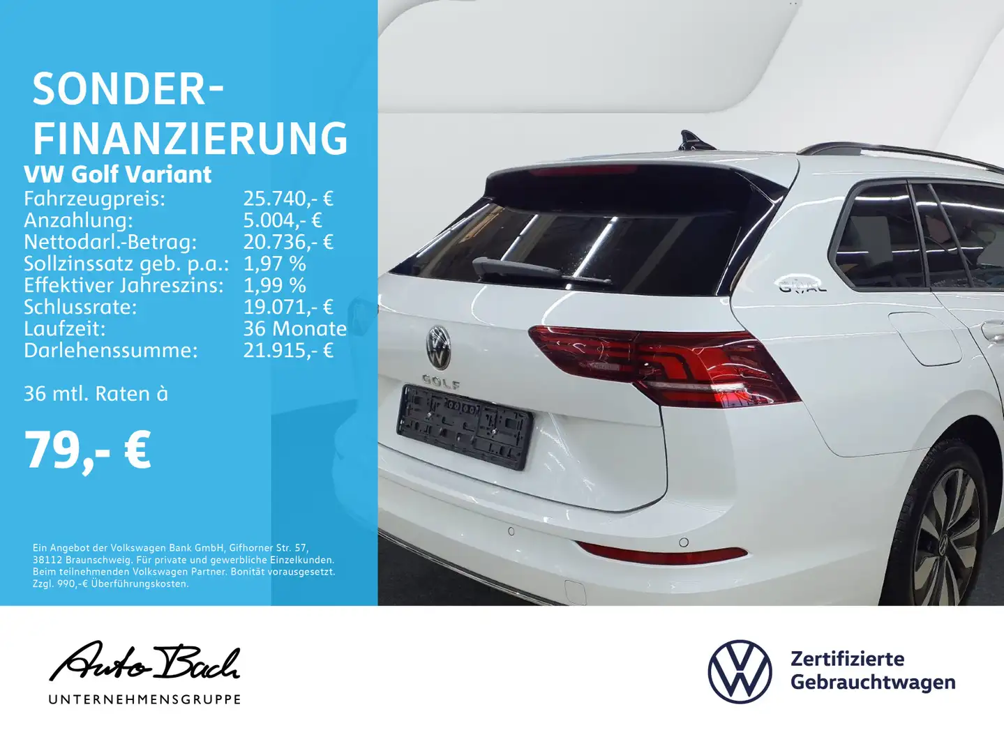 Volkswagen Golf Variant Golf VIII Variant 1.5 TSI GOAL, Navi, LED, AHK, Weiß - 2