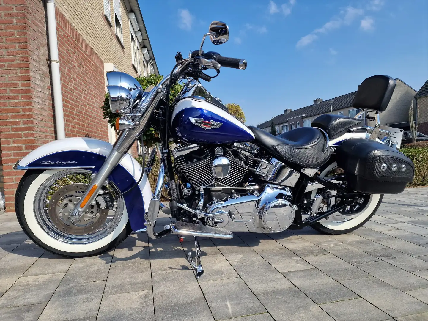 Harley-Davidson Softail Softail Deluxe , Jekill and Hyde uitlaten. Albastru - 2