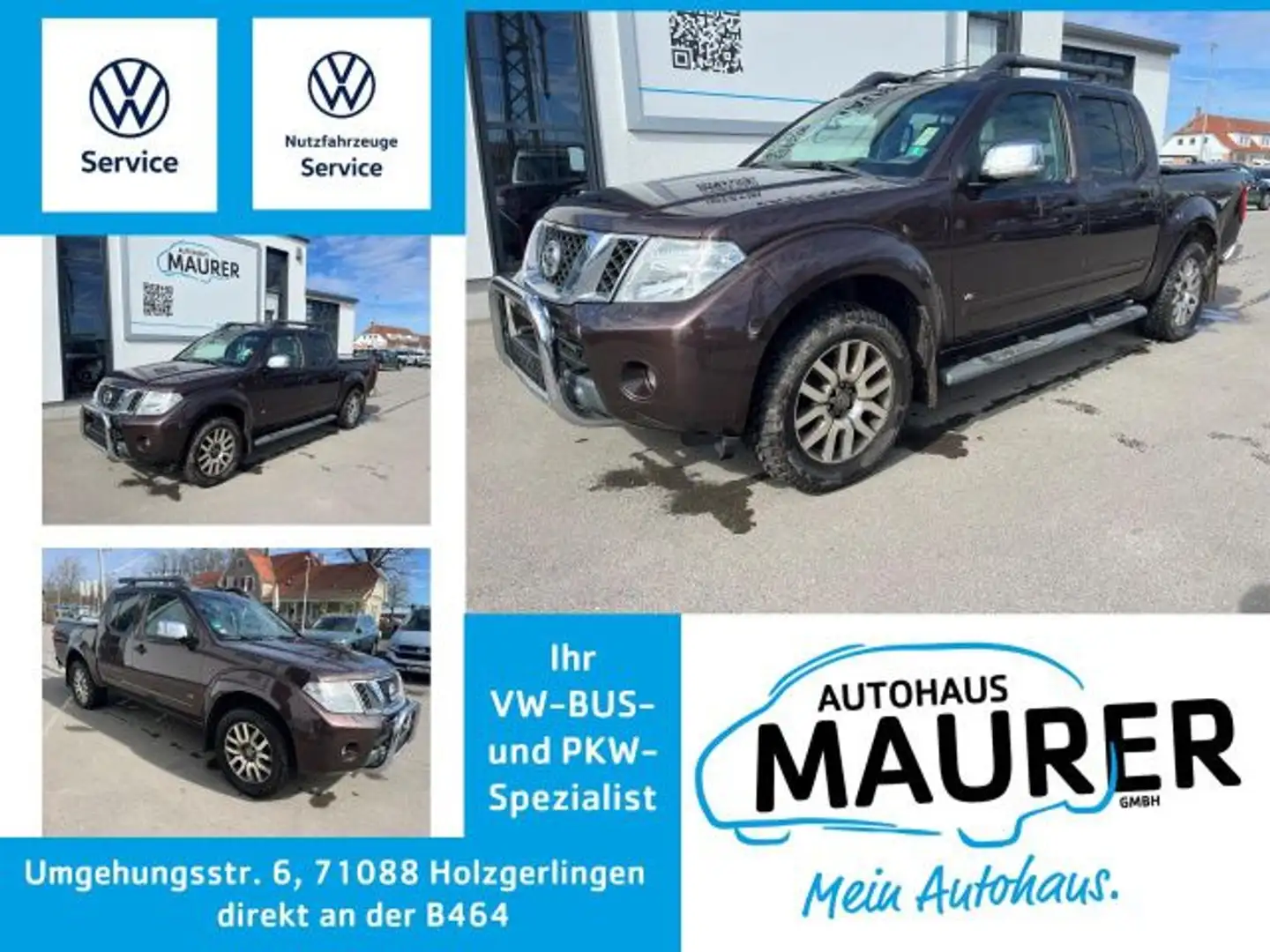 Nissan Navara V6 3,0d AHK Seilwinde Navi Kamera Sperre Marrone - 1