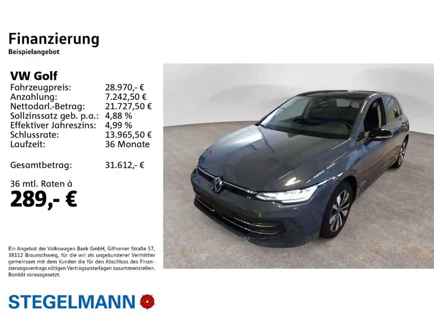 Volkswagen Golf VIII 1.5 eTSI Goal *Pano*LED*App-Connect*AC Grau - 2