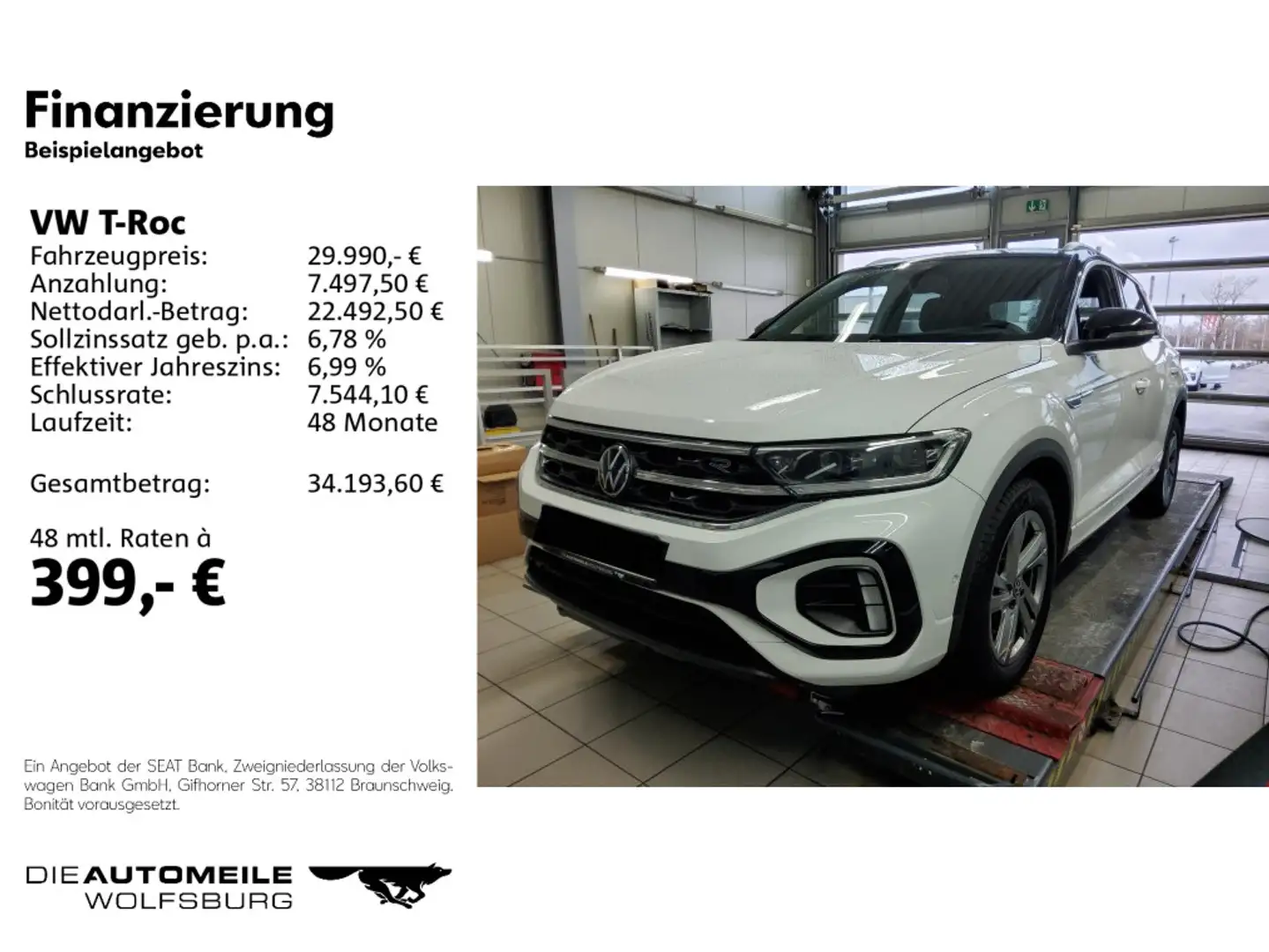 Volkswagen T-Roc 2.0 TDI DSG R-Line LED+/ACC/AHK Weiß - 2