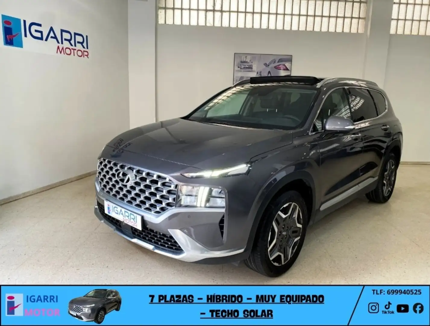 Hyundai SANTA FE 1.6TGDI HEV Tecno 7pl 2WD 6AT Gris - 1