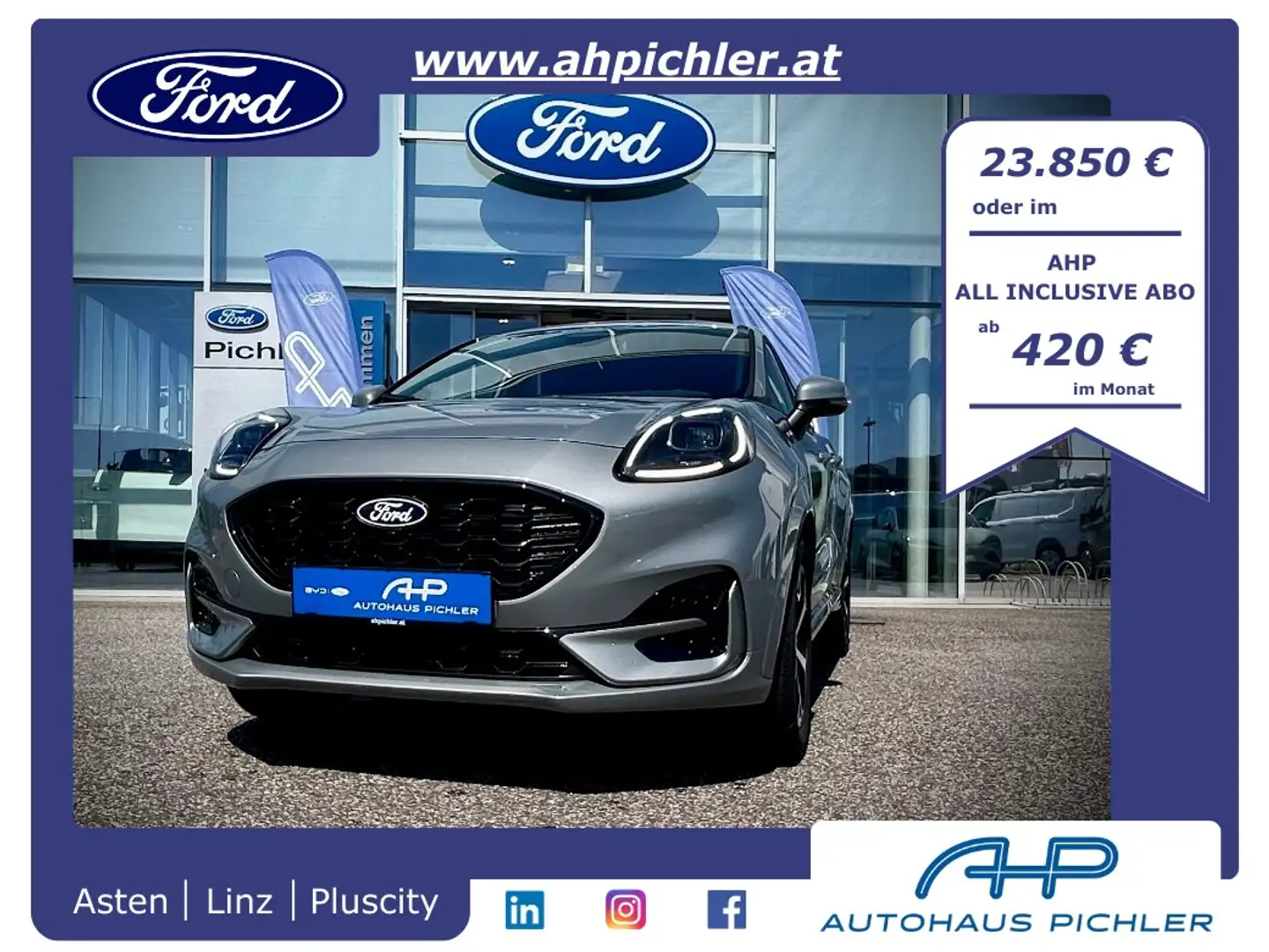 Ford Puma ST-Line 1,0 EcoB. 125PS LEASING AKTION Silber - 1
