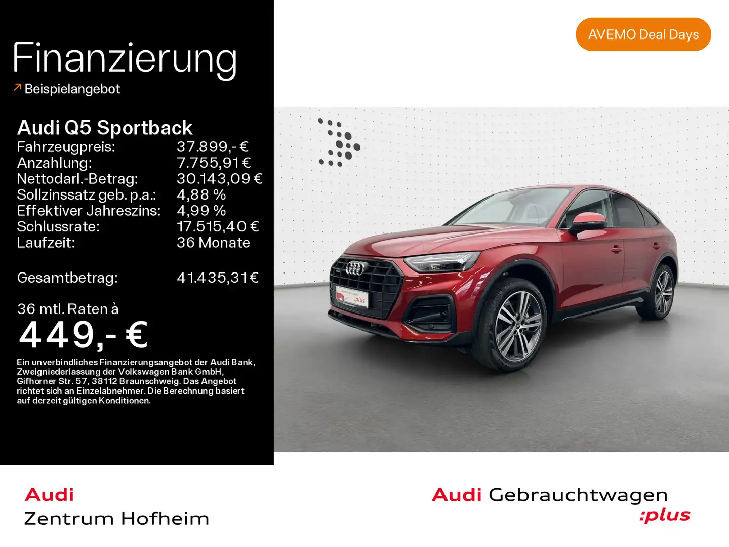 Audi Q5 50 TFSIe qu advanced S tro*B&O*LED* Rot - 1