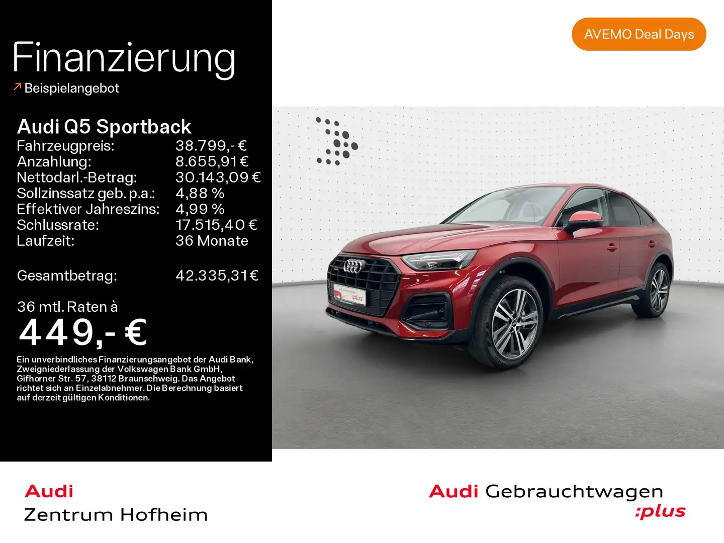 Audi Q5 50 TFSIe qu advanced S tro*B&O*LED* Rot - 1