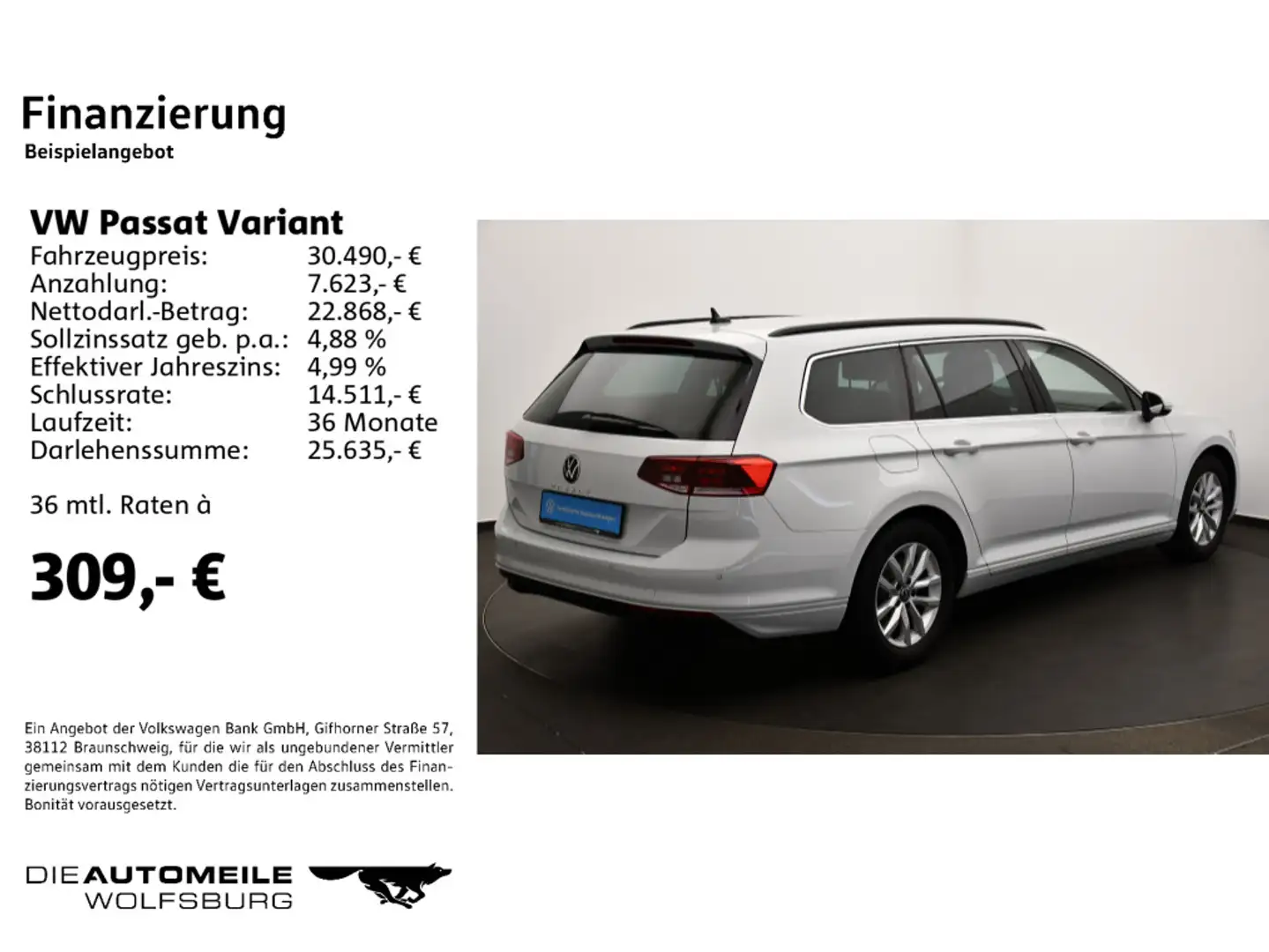 Volkswagen Passat Variant 2.0 TDI DSG Business AHK/Navi/LED Weiß - 2