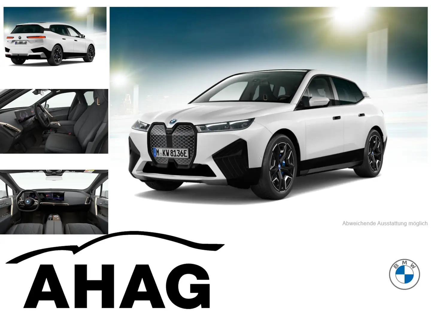 BMW iX xDrive40 Sportpaket Klimaaut. AHK Soft-Close Weiß - 1