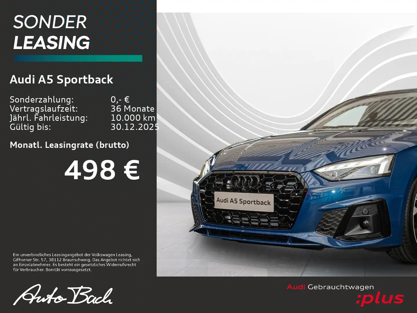 Audi A5 S line 40TDI qu competition plus Pa Blau - 2