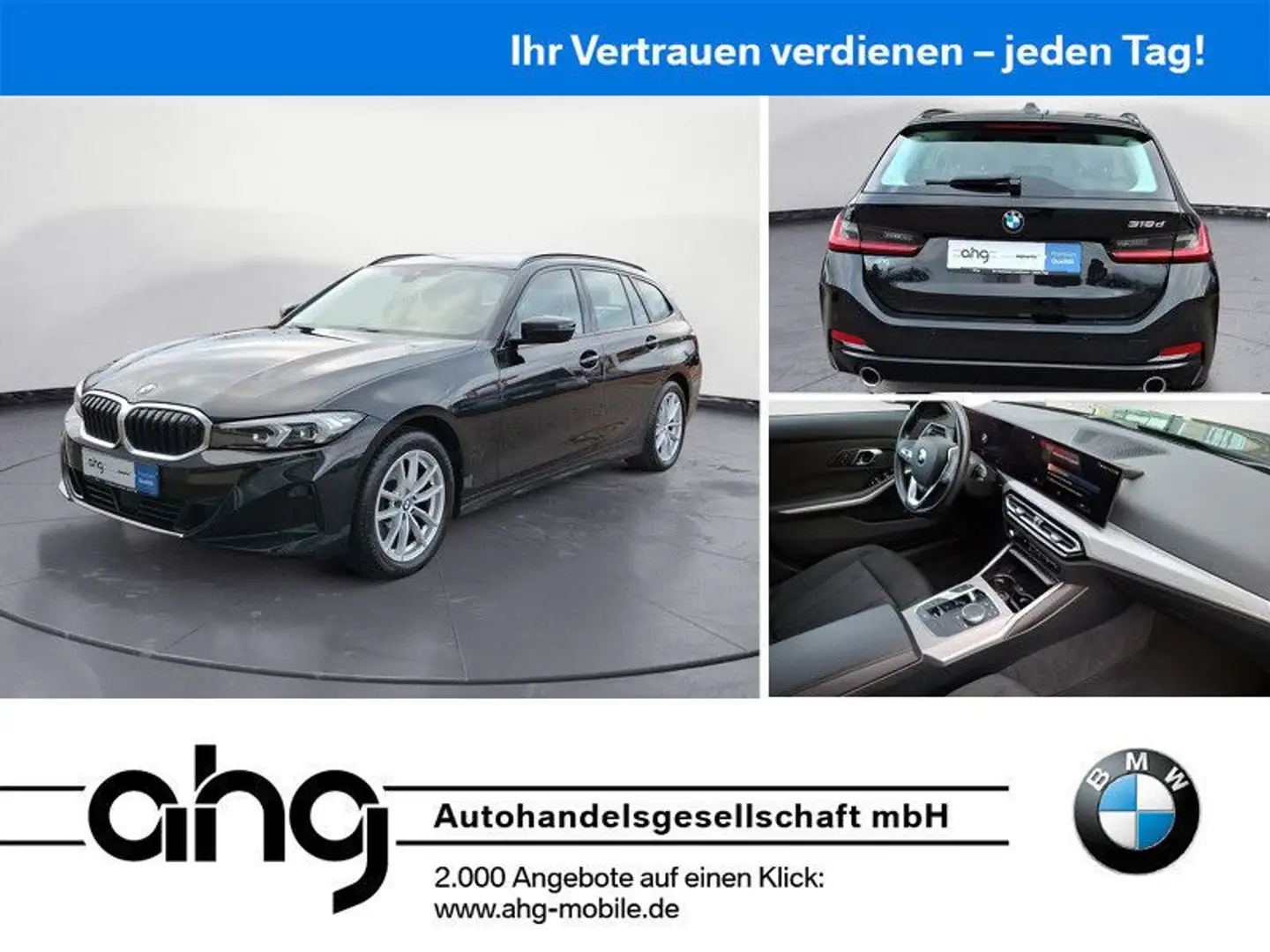 BMW 318 d Touring Auto Standhzg. Klimaaut. PDC HIFI Schwarz - 1