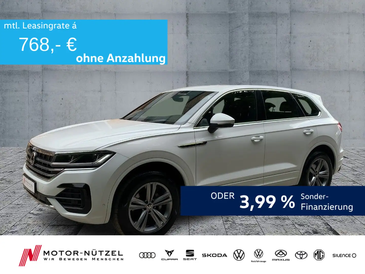 Volkswagen Touareg 3.0 TDI 4M R-LINE LED+NAVI+AHK+ACC+RFK Weiß - 1
