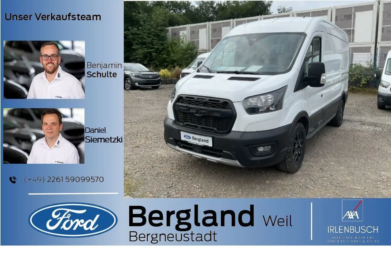 Ford Transit TRAIL KASTENWAGEN EcoBlue Hybrid 350L2 130PS Blanco - 1