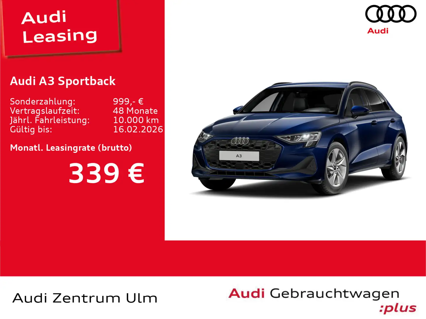 Audi A3 30 TFSI LED NAVI+ RFK VIRT 5J.GAR. Blau - 1
