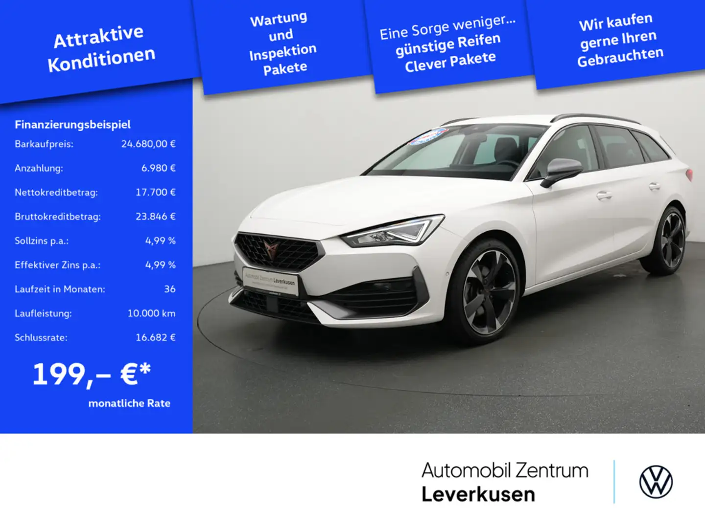 CUPRA Leon ST DSG ACC NAVI VIRT KAM LED LEDER CARPL Weiß - 1