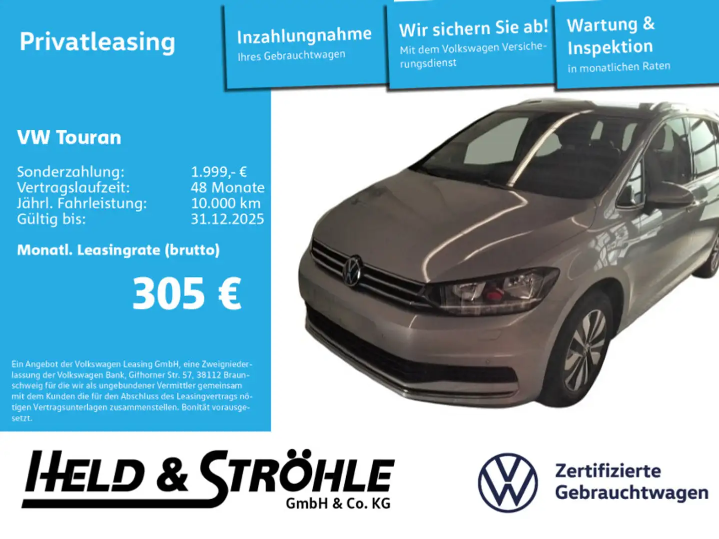 Volkswagen Touran MOVE 2.0 TDI 7S NAV PDC SHZ DAB+ ACC SIDE Plateado - 1