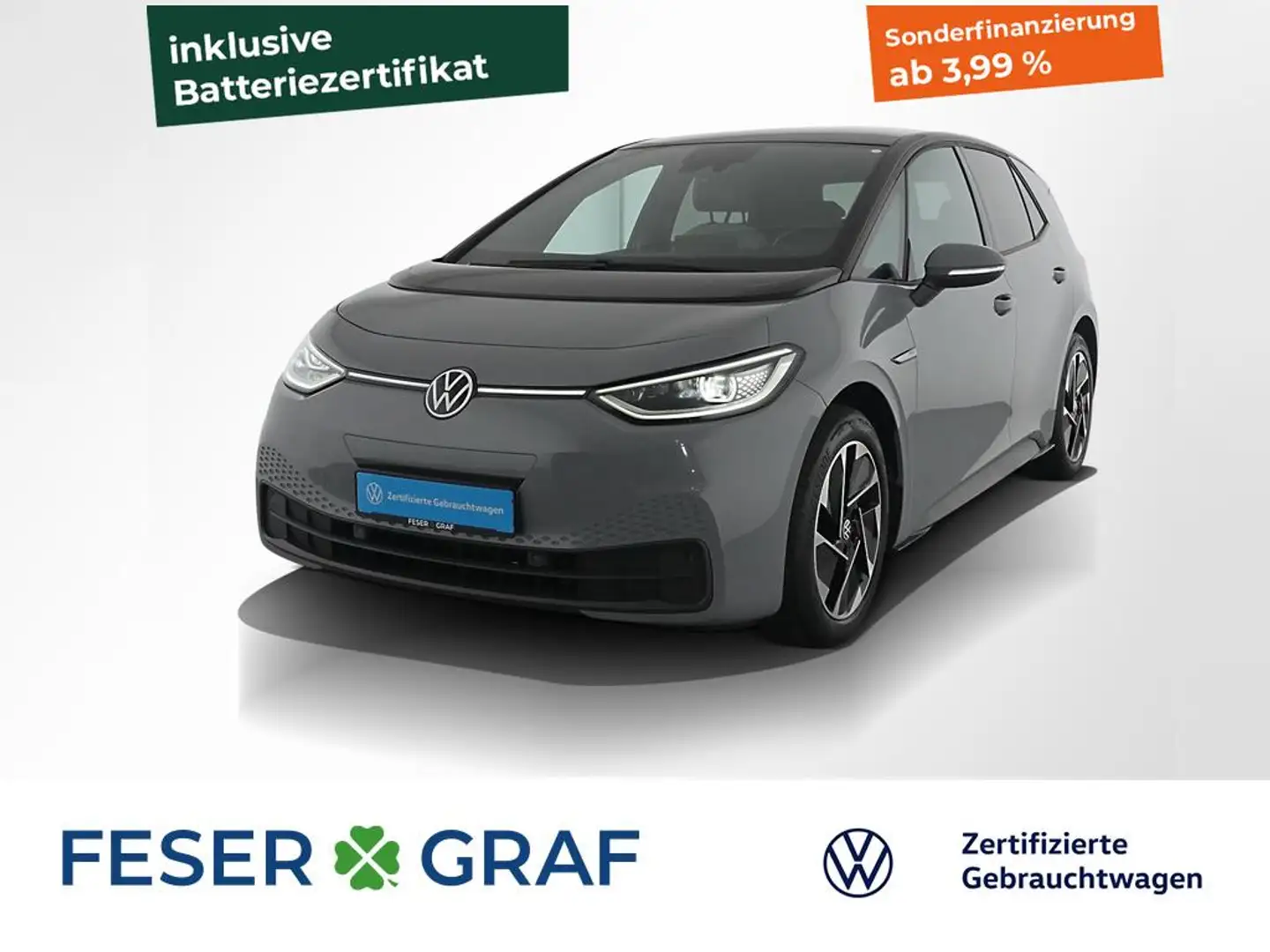 Volkswagen ID.3 Pro Performance LED-Matrix Pano ACC Kamera Grau - 1