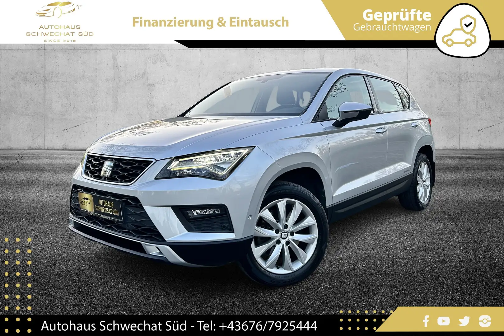SEAT Ateca Style 1,0 TSI // 1.BESITZ // NUR 42.000 KM // Grau - 1