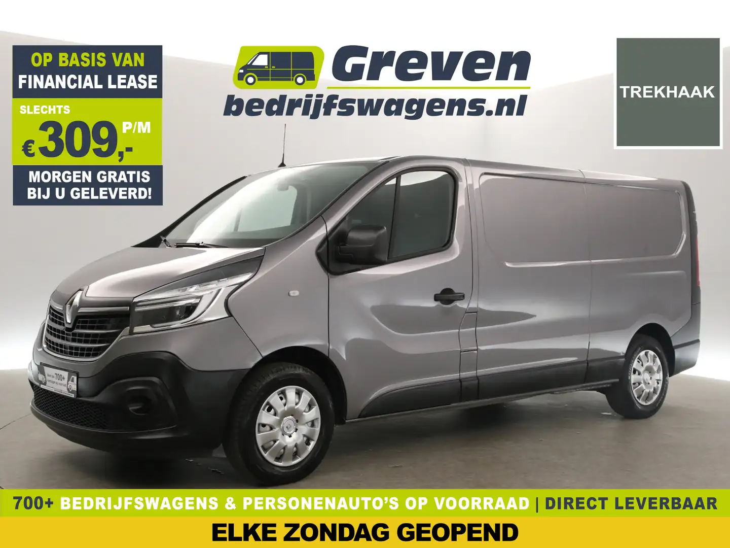 Renault Trafic 2.0 dCi L2H1 Airco LED Cruise Navigatie Trekhaak P Grijs - 1