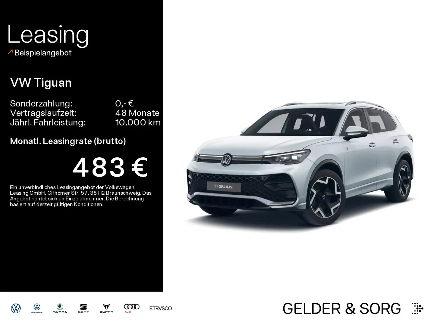 Volkswagen Tiguan R-Line 2.0 TDI Pano*Stand*AHK*Massage*RFK Silber - 1