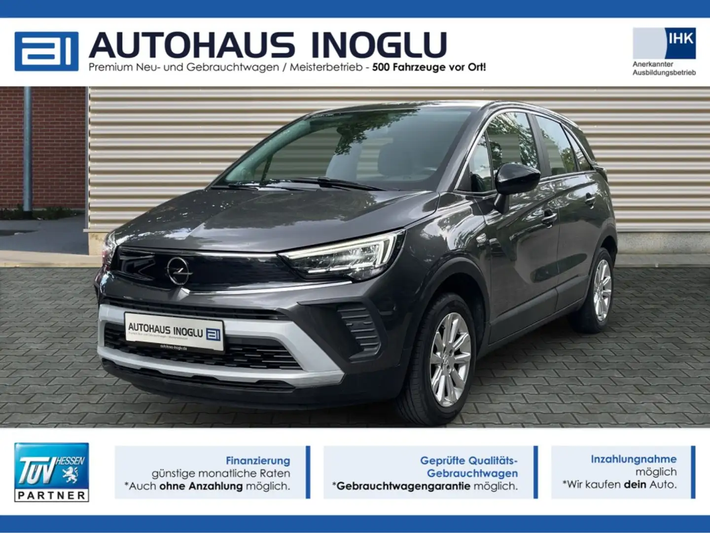 Opel Crossland 1.2 Elegance Multimedia+Lenk SHZ+Leder+LED+ Grijs - 1