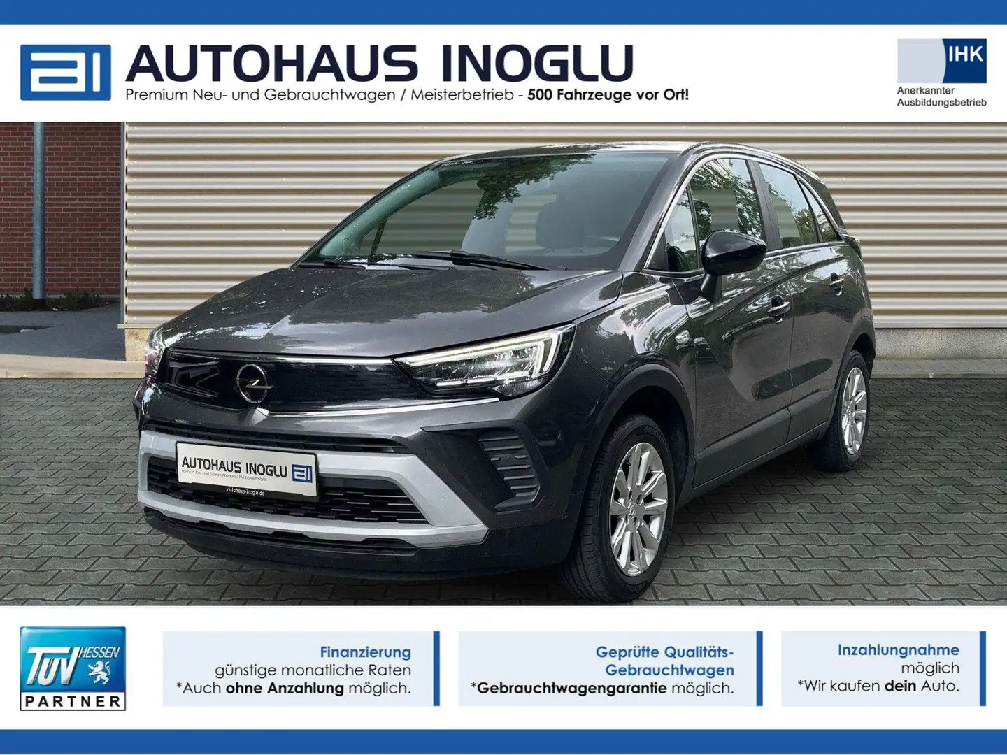 Opel Crossland 1.2 Elegance Multimedia+Lenk/SHZ+Leder Grey - 1