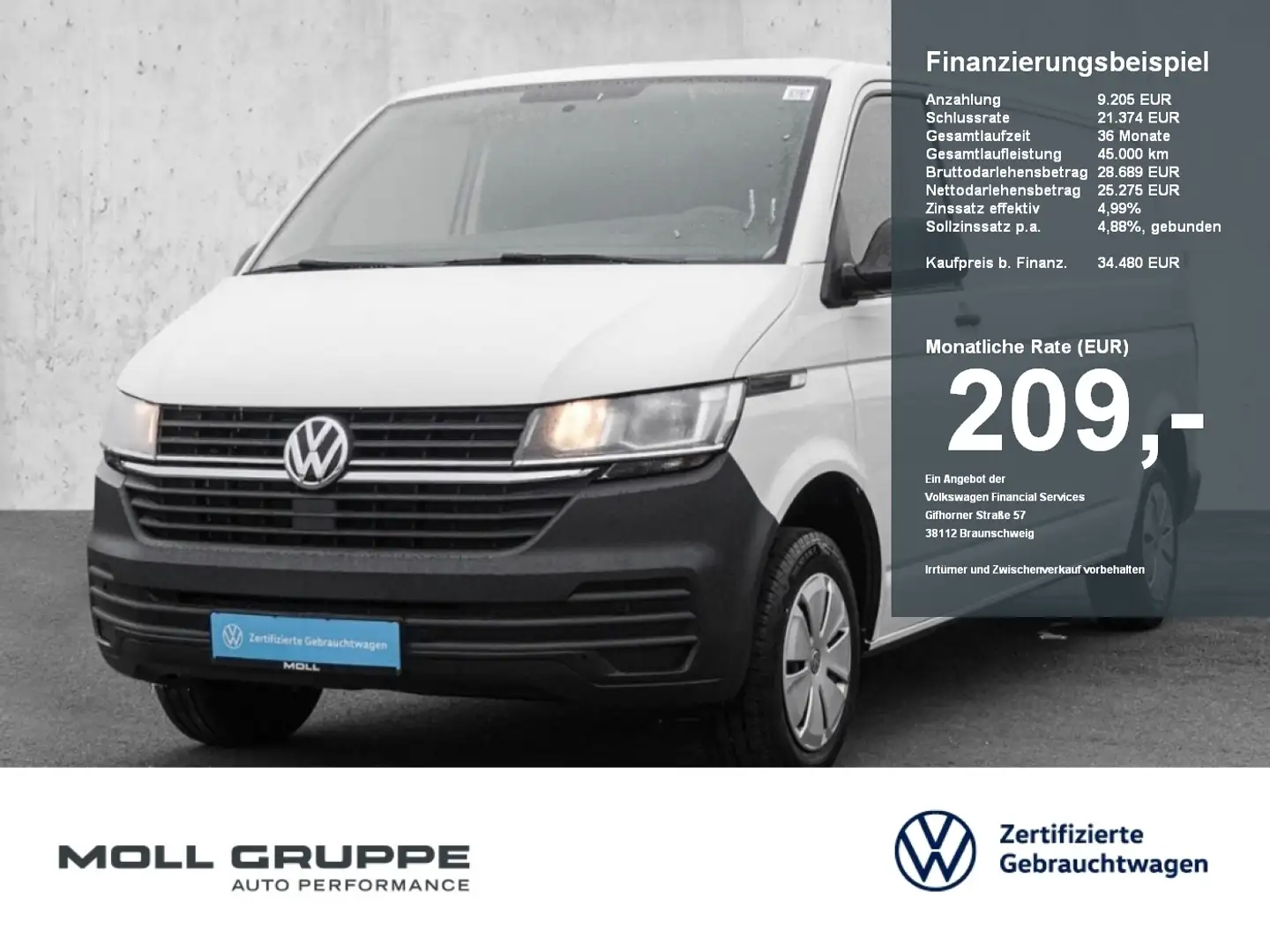 Volkswagen T6.1 Transporter Kasten 2.0 TDI LR Белый - 1