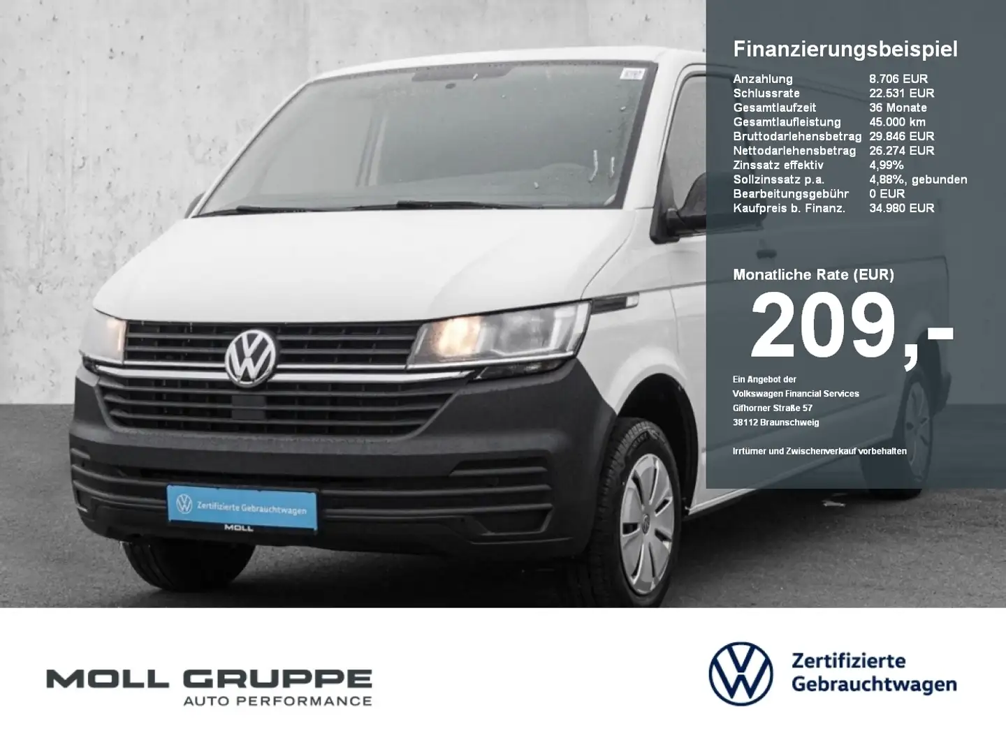 Volkswagen T6.1 Transporter Kasten 2.0 TDI LR Alb - 1