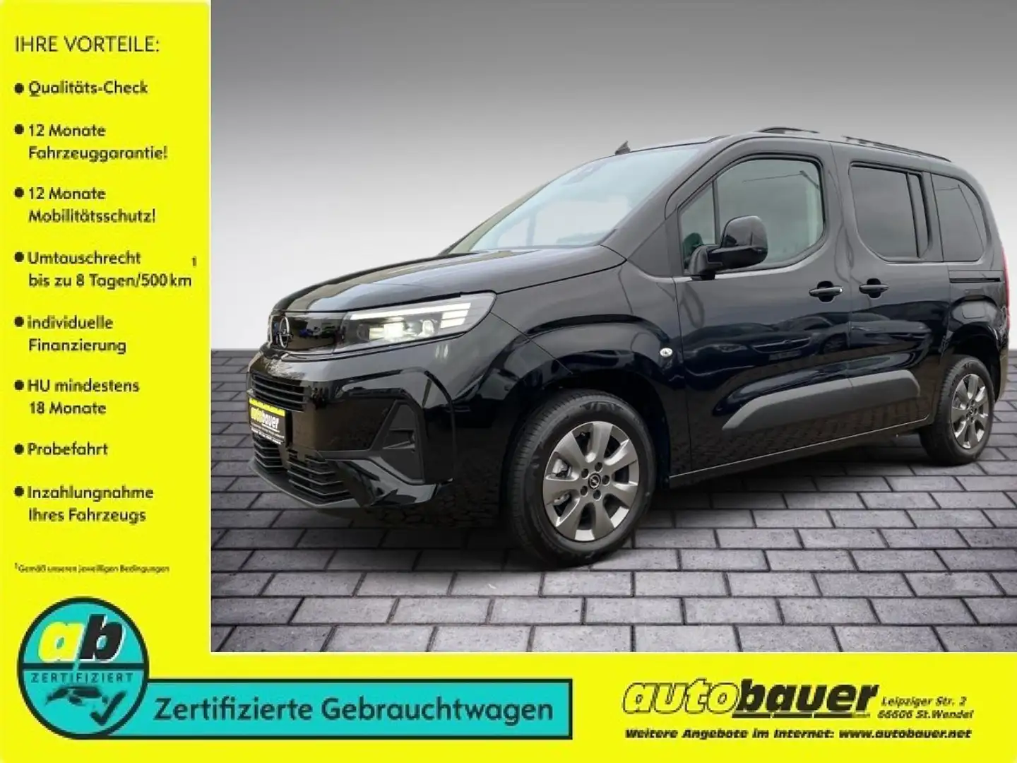 Opel Combo Life Combo Life E PKW Zulassung Schwarz - 1