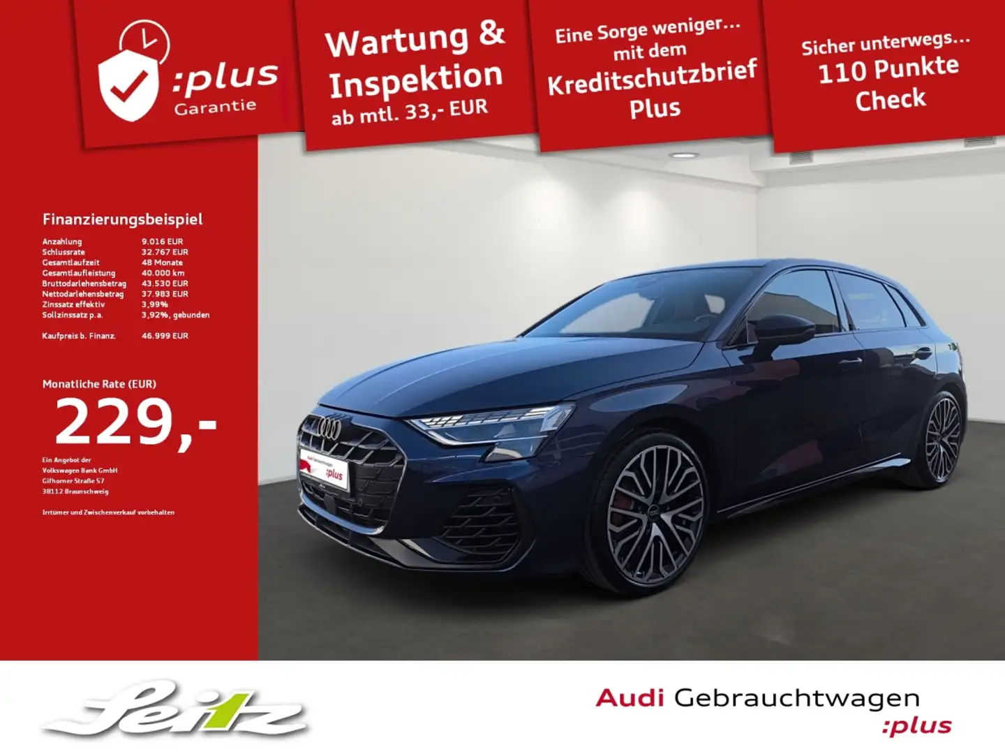 Audi S3 Sportback 2.0 TFSI quattro *PANO*HEAD-UP*MATRIX*KA Blau - 1