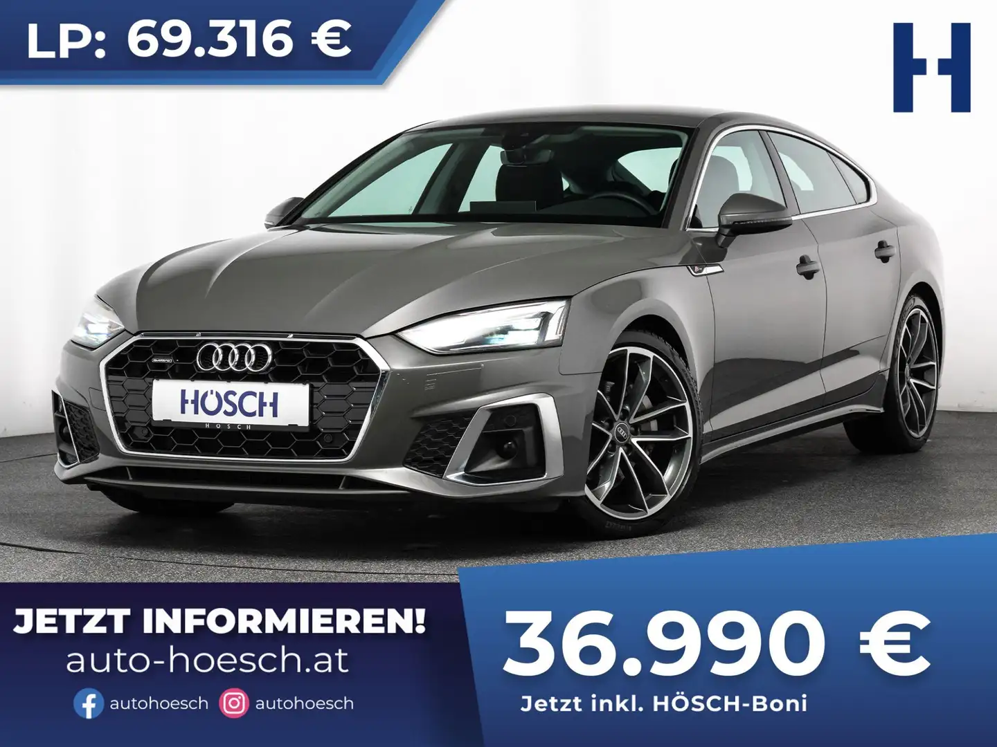 Audi A5 SB 40 TDI quattro S-LINE 19er ASSISTENZ+++ Grau - 1