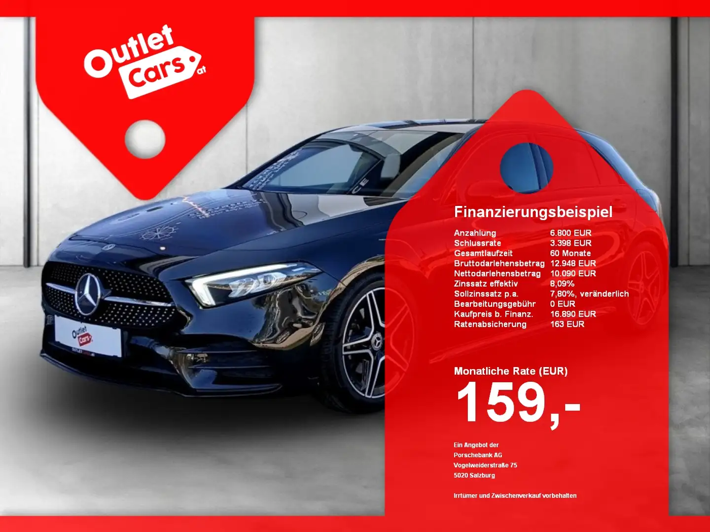 Mercedes-Benz A 160 AMG Line AHK+LED+LEDER+DIGITALTACHO+RFK+NAV Schwarz - 1