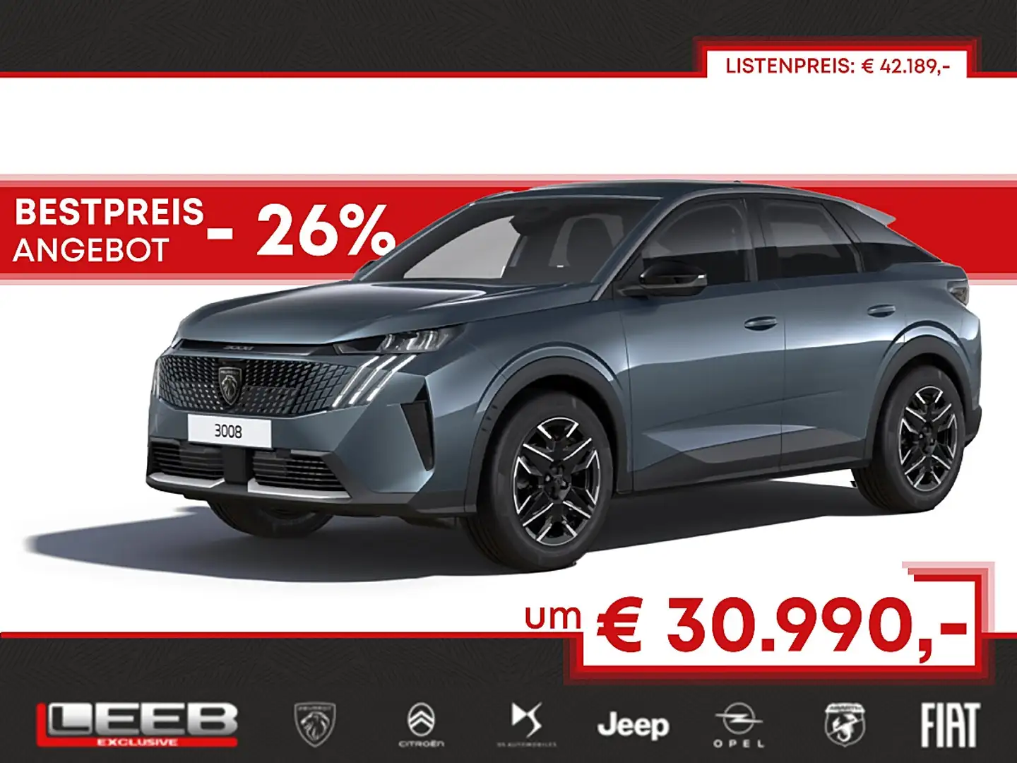 Peugeot 3008 Hybrid 145 e-DCS6 inkl. Panoramic Navigation Pa... Blau - 1