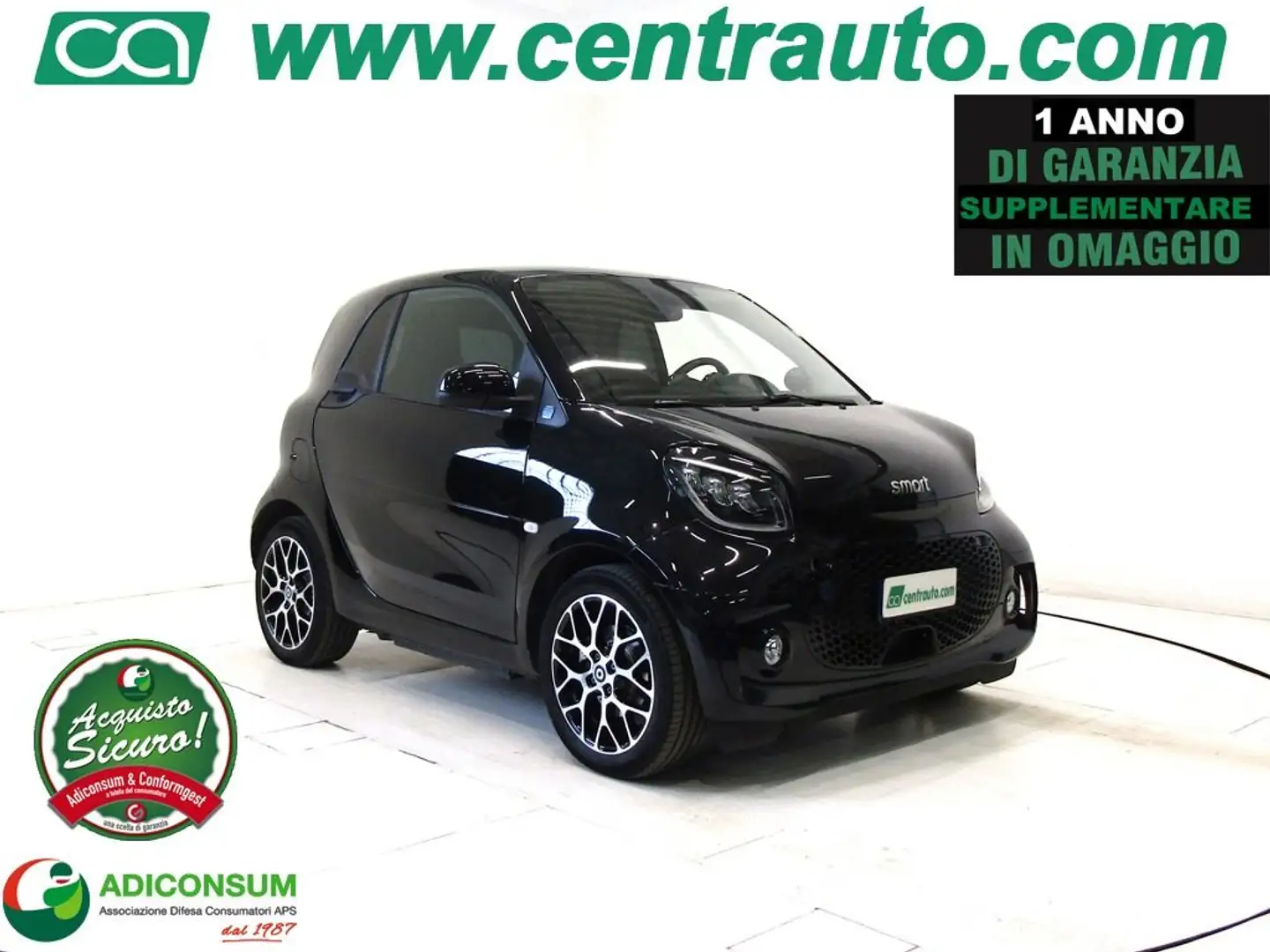 smart forTwo EQ Prime Coupe' 22Kw Aut. 17.6KWh 82 CV * PELLE * Negro - 1