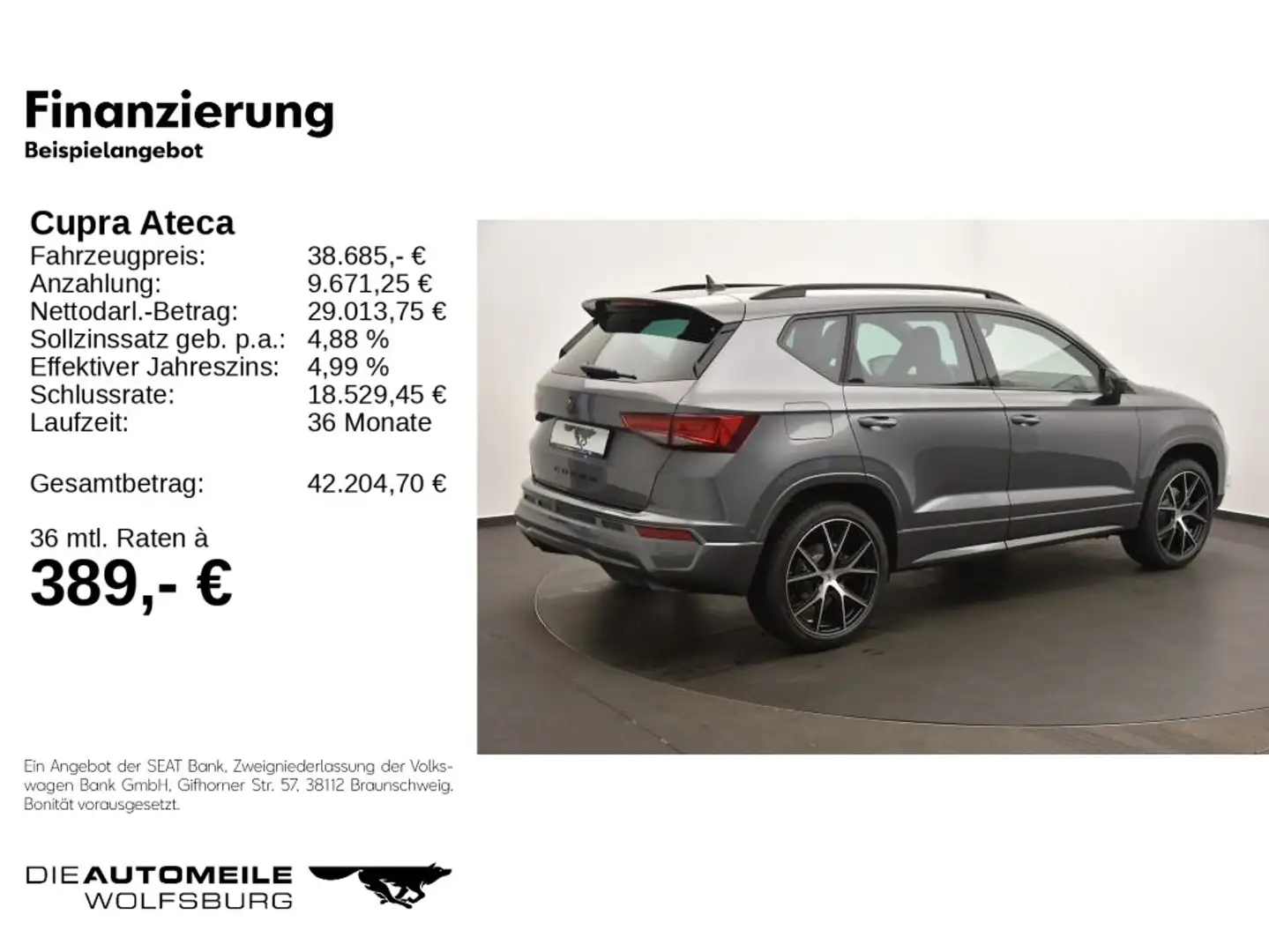 CUPRA Ateca 2.0 TSI 4Drive DSG Grau - 2