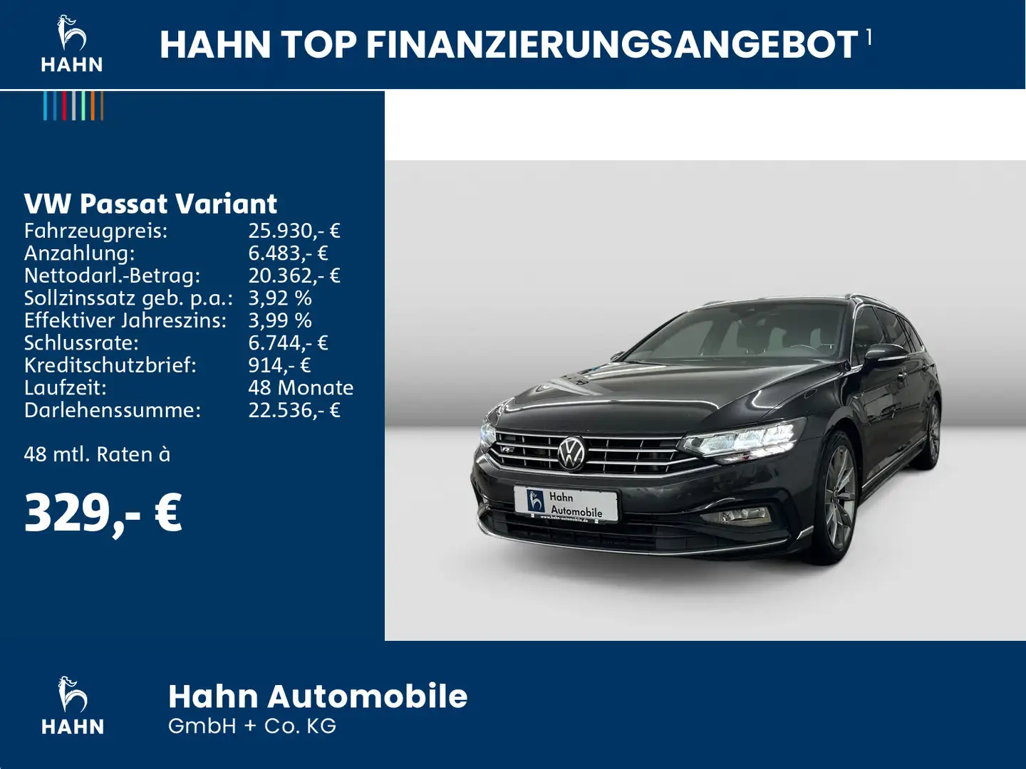 Volkswagen Passat Variant 2.0TDI DSG R-line Cam LED Navi Grau - 2