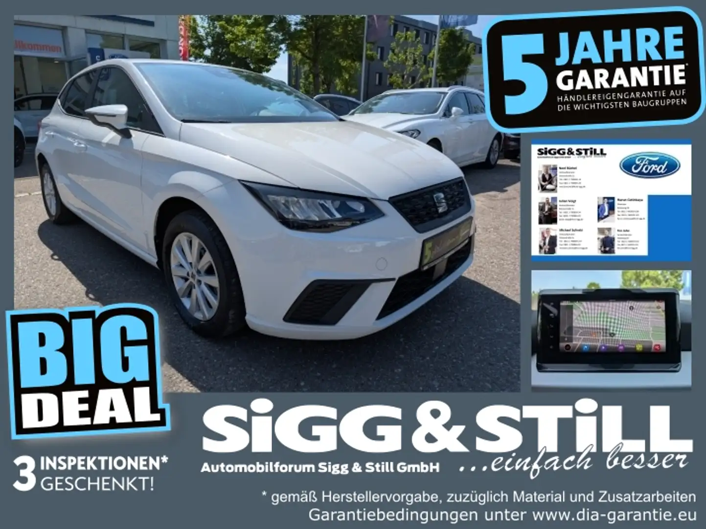 SEAT Ibiza 1.0 TSI Style LED*NAVI*VIRTUAL*SHZ*PDC*SPUR Weiß - 1