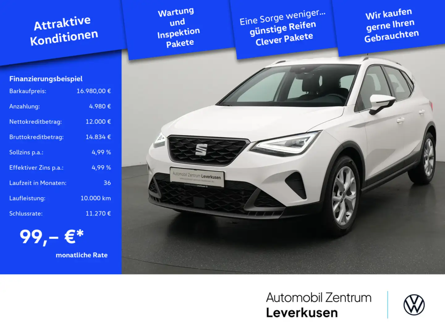 SEAT Arona FR NAVI VIRT CARPLAY LED PDC Weiß - 1