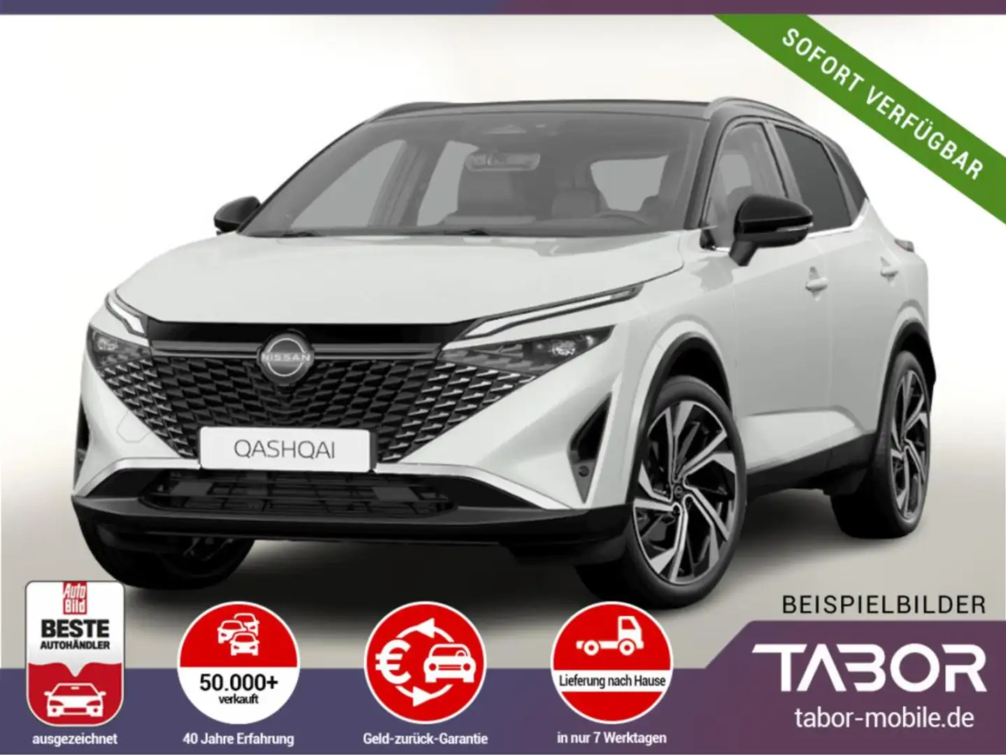 Nissan Qashqai MHEV 158 CVT Tekna+ 20Z Pano BOSE Nav Weiß - 1