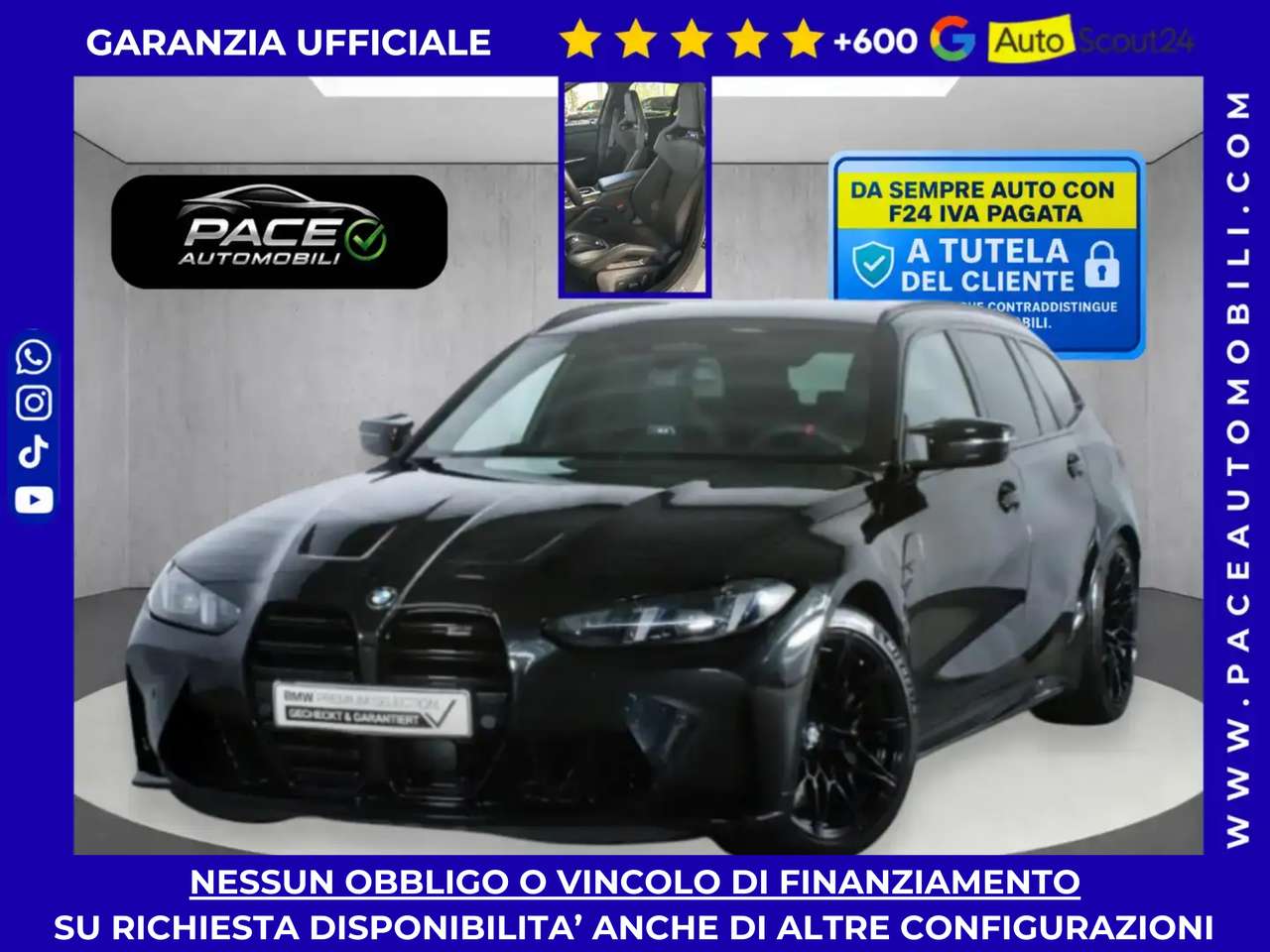 BMW M3 XDRIVE COMPETITION 530CV BLACK PACK GUSCIO PELLE