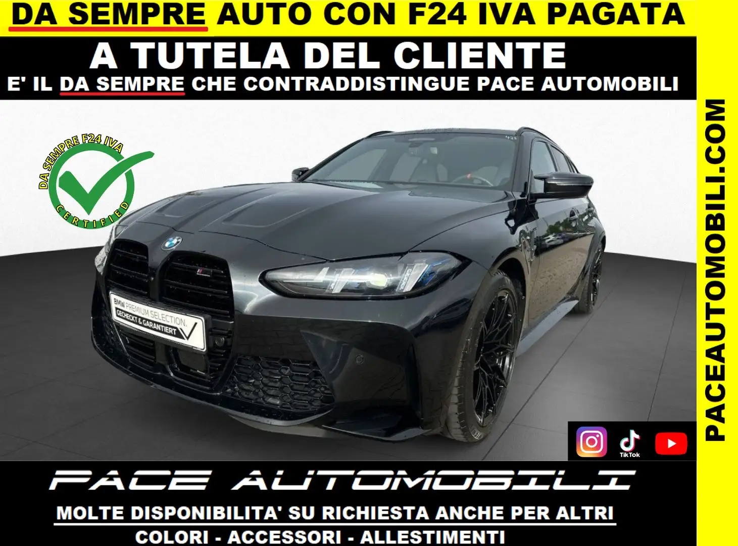 BMW M3 XDRIVE COMPETITION 530CV BLACK PACK NEW PELLE ACC Nero - 1