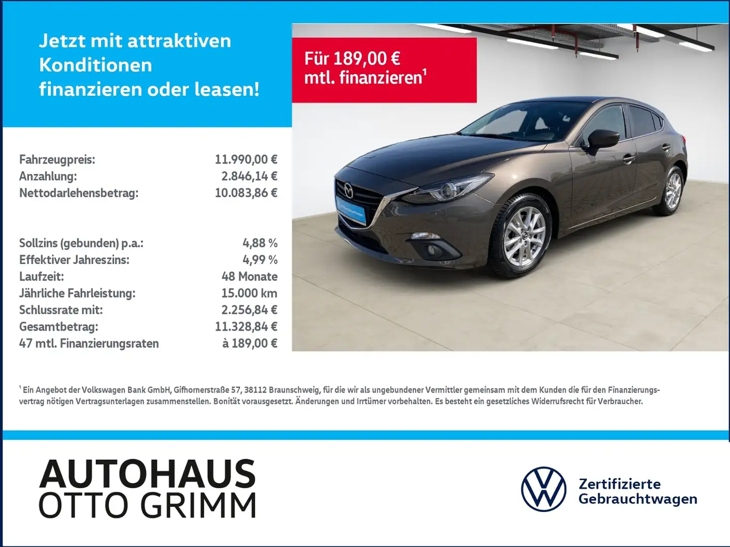 Mazda 3 2.0 SKYACTIV-G 120 Center-Line Xenon Gris - 1